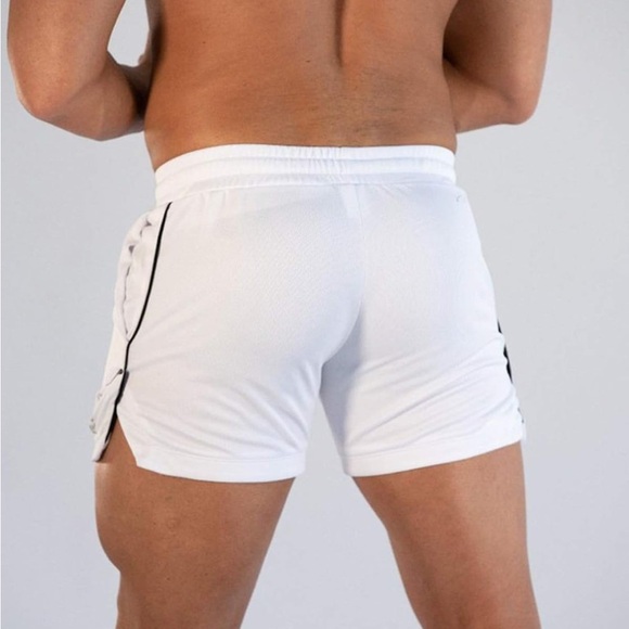 3inch White Men's Athletic Shorts - Picture 4 of 8